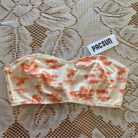 Pacsun Kirra • Tropical Print Bandeau Top - Picture 2 of 8